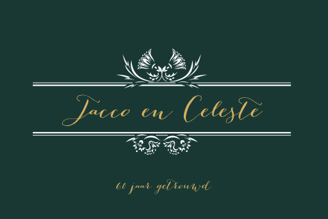 Chique donkergroene jubileumkaart voor 60 jaar getrouwd